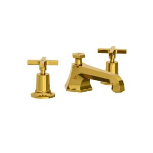 Lefroy Brooks Mackintosh Basin Mixer With Cross Handles - Antique Gold