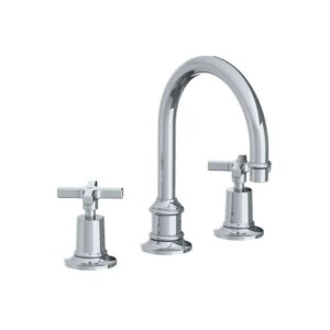 Lefroy Brooks Mackintosh Tubular Basin Mixer With Cross Handles - Chrome