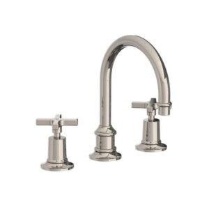 Lefroy Brooks Mackintosh Tubular Basin Mixer With Cross Handles - Silver Nickel