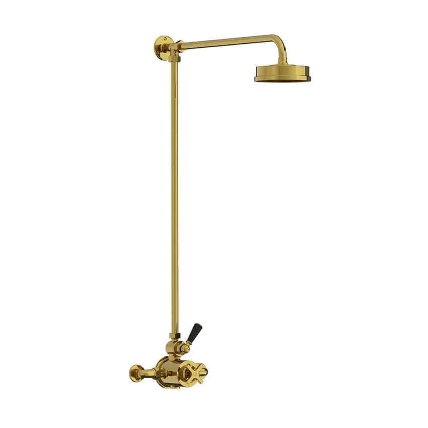 Lefroy Brooks Mackintosh Thermostatic Valve With Riser - Antique Gold