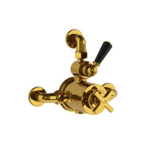 Lefroy Brooks Mackintosh Thermostatic Valve With Top Return - Antique Gold