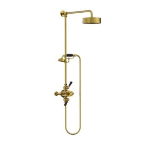 Lefroy Brooks Mackintosh Dual Thermostatic Valve With Riser - Antique Gold