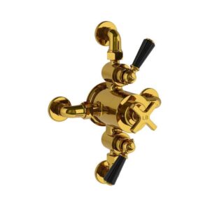 Lefroy Brooks Mackintosh Dual Thermostatic Valve With Top/Bottom Return - Antique Gold