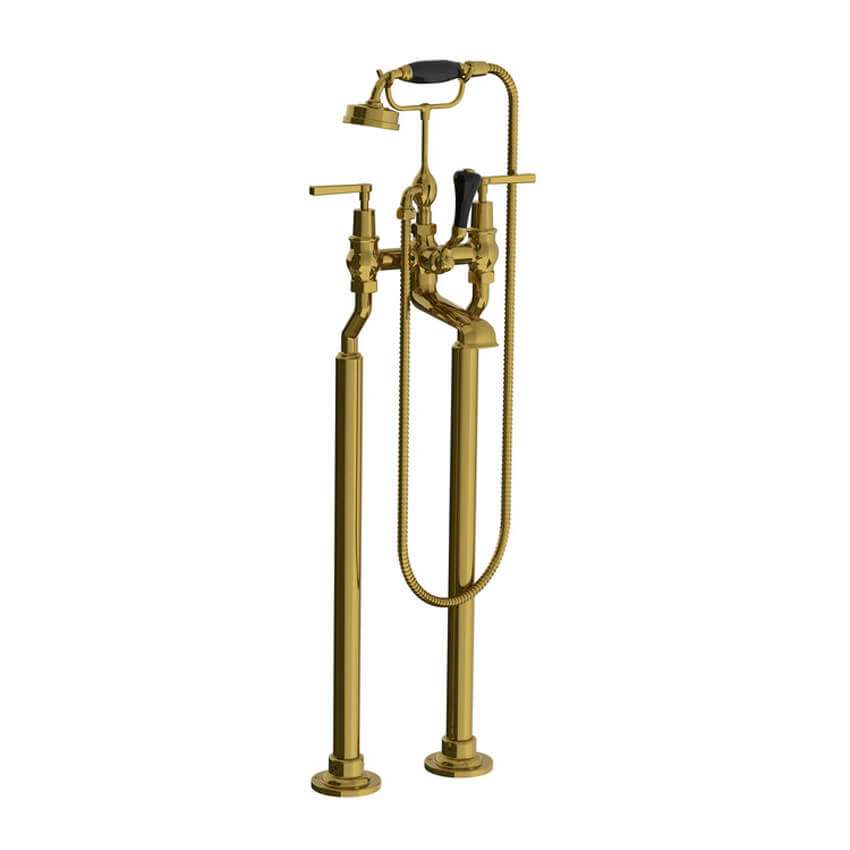 Lefroy Brooks Mackintosh Bath Shower Mixer With Levers & Standpipes - Polished Brass