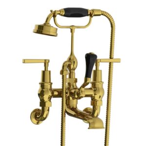 Lefroy Brooks Mackintosh Bath Shower Mixer With Levers - Antique Gold