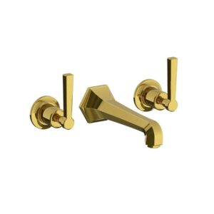 Lefroy Brooks Mackintosh Wall Mounted Basin Mixer With Levers - Antique Gold