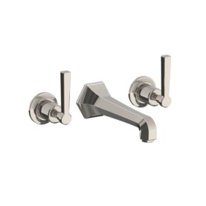 Lefroy Brooks Mackintosh Wall Mounted Basin Mixer With Levers - Silver Nickel