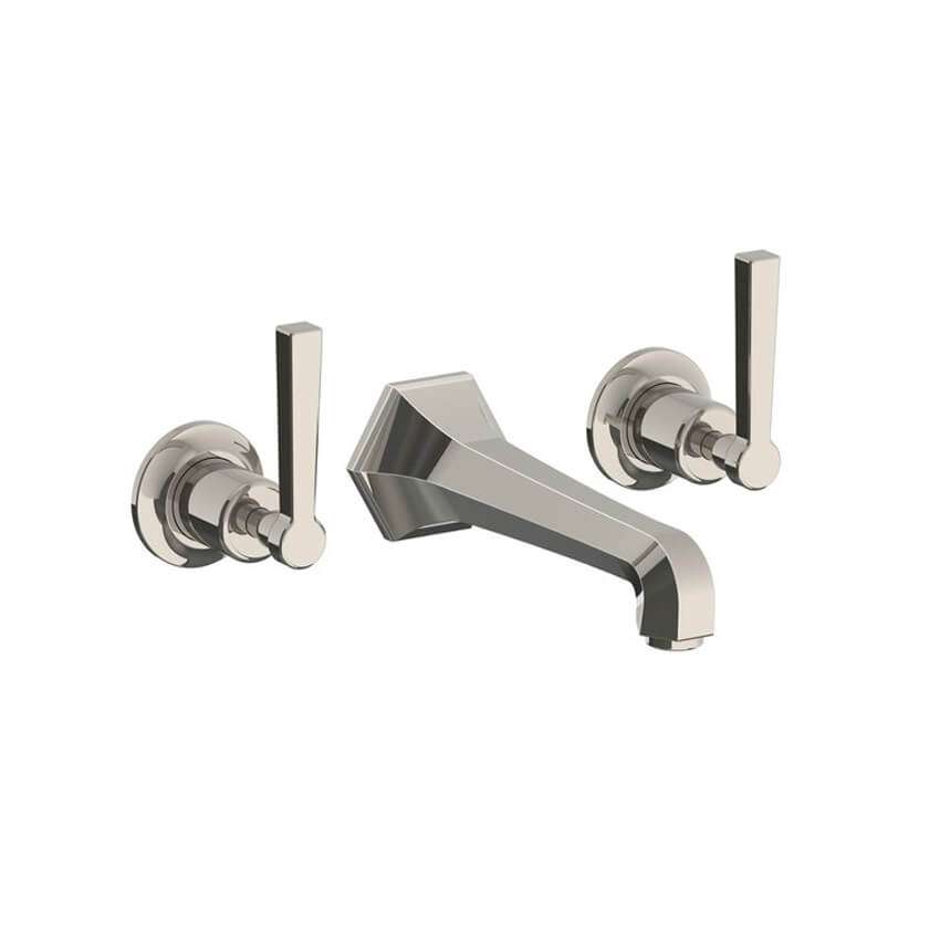 Lefroy Brooks Mackintosh Wall Mounted Basin Mixer With Levers - Silver Nickel