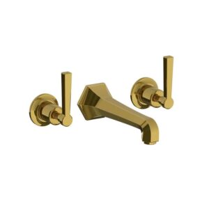 Lefroy Brooks Mackintosh Wall Mounted Basin Mixer With Levers - Polished Brass