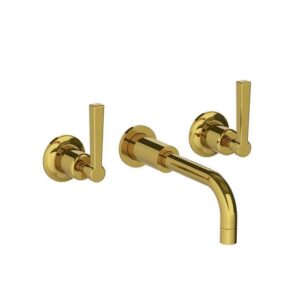 Lefroy Brooks Zu Wall Mounted Basin Mixer With Mackintosh Levers - Antique Gold