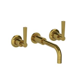 Lefroy Brooks Zu Wall Mounted Basin Mixer With Mackintosh Levers - Polished Brass