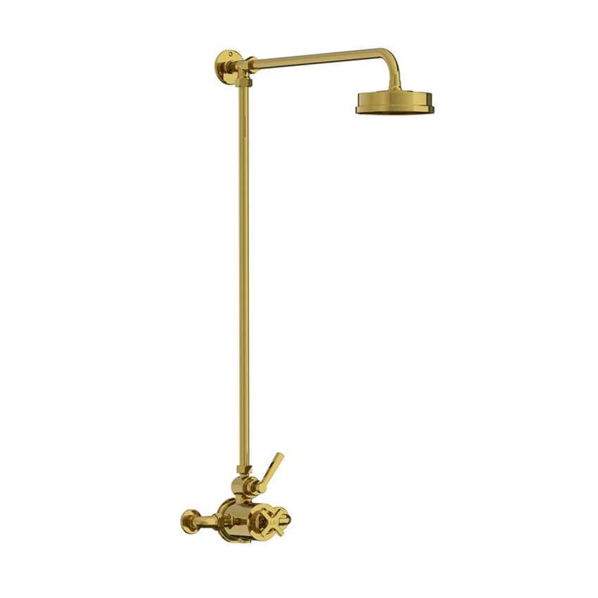 Lefroy Brooks Mackintosh Thermostatic Valve With Riser - Antique Gold