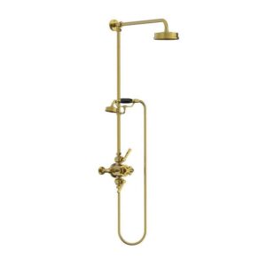 Lefroy Brooks Mackintosh Dual Thermostatic Valve With Riser - Antique Gold