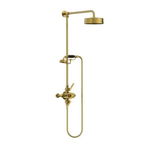 Lefroy Brooks Mackintosh Dual Thermostatic Valve With Riser - Antique Gold