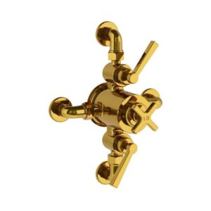 Lefroy Brooks Mackintosh Dual Thermostatic Valve With Top/Bottom Return - Antique Gold