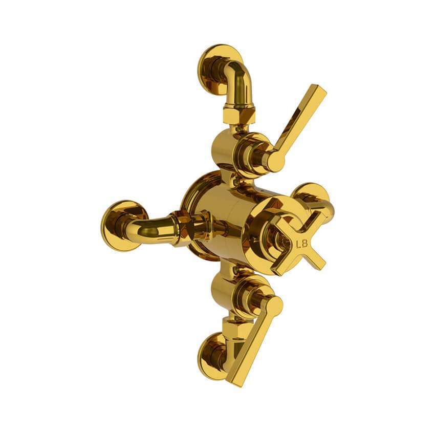Lefroy Brooks Mackintosh Dual Thermostatic Valve With Top/Bottom Return - Antique Gold