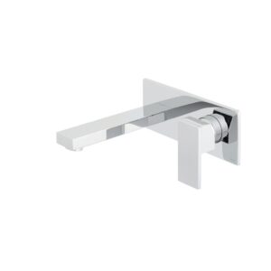 Vado Notion Wall Mounted Single Lever Basin Mixer with Rectangular Backplate - Chrome