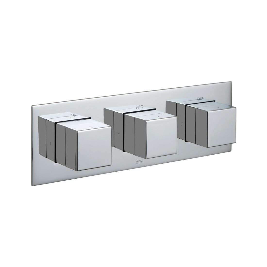 Vado Tablet Notion Horizontal Concealed 3 Outlet Thermostatic Valve, Chrome
