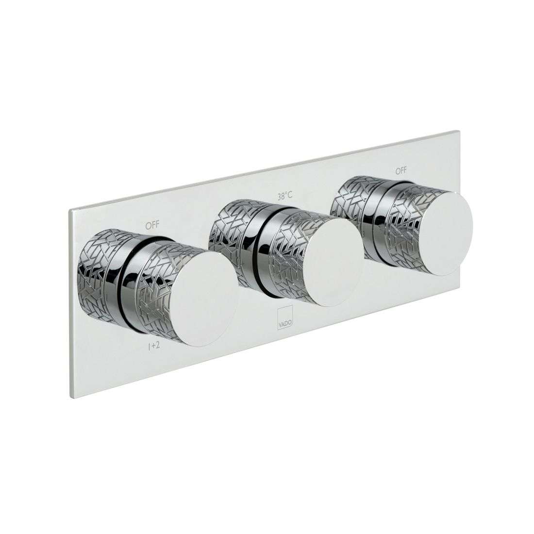 Vado Tablet Omika 3 Outlet Horizontal Concealed Thermostatic Valve, Chrome