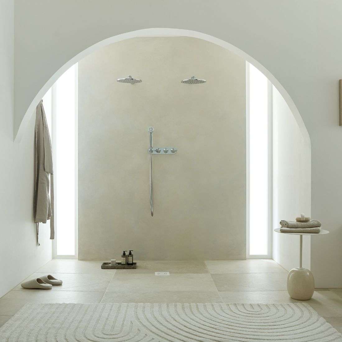 Vado Arrondi Tablet 3 Outlet 3 Handle Concealed Thermostatic Horizontal Valve for Bath - Image 3