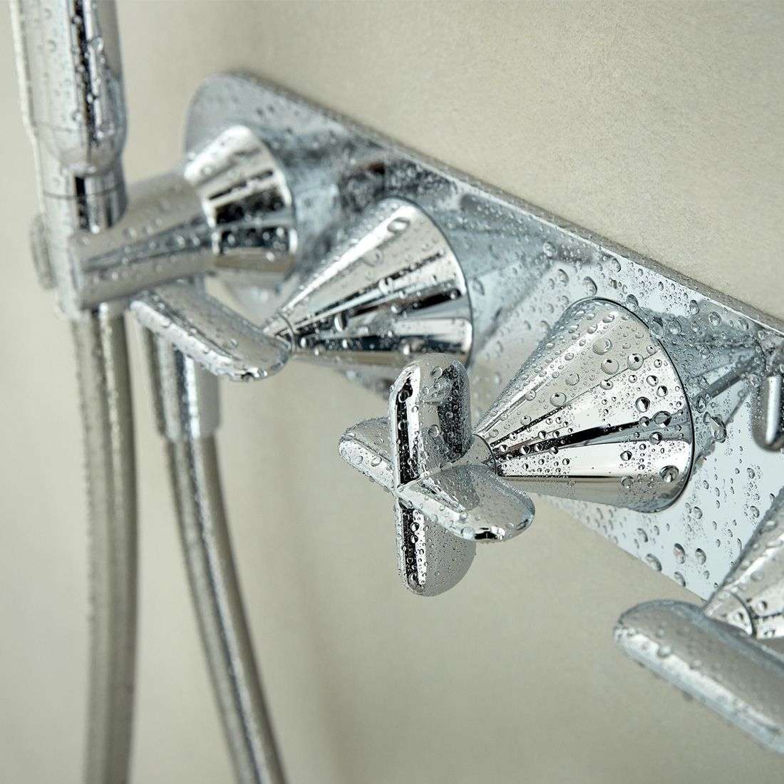 Vado Arrondi Tablet 3 Outlet 3 Handle Concealed Thermostatic Horizontal Valve for Bath - Image 2