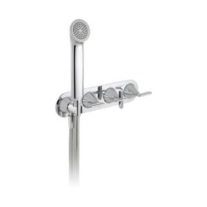 Vado Arrondi Tablet 3 Outlet 3 Handle Concealed Thermostatic Horizontal Valve for Bath