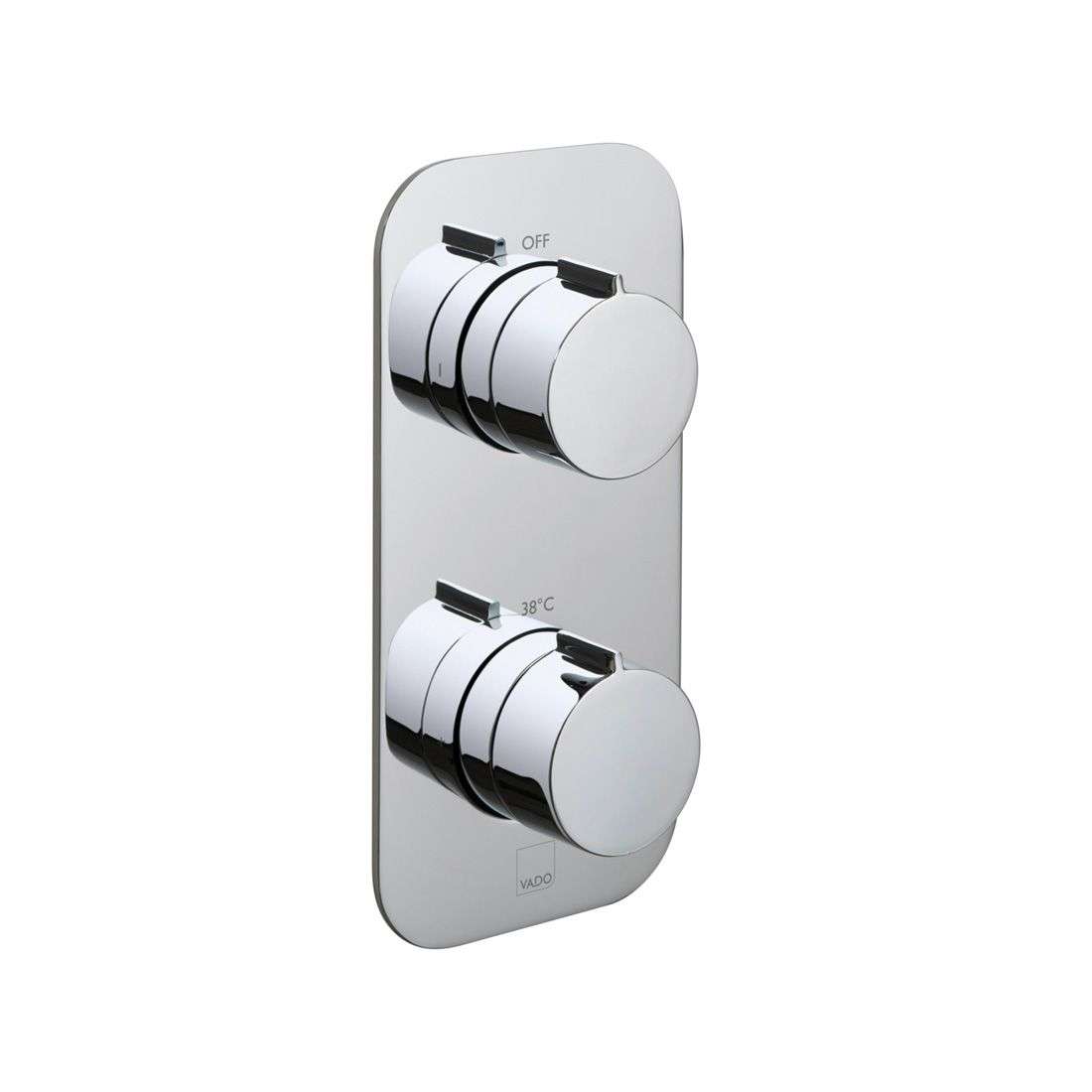 Vado Tablet Altitude Vertical Concealed 2 Outlet Thermostatic Valve, Chrome