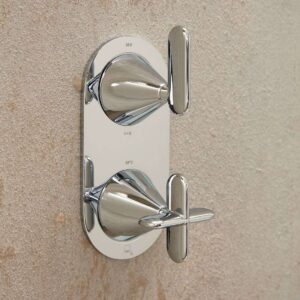 Vado Arrondi Tablet 2 Outlet 2 Handle Concealed Thermostatic Valve Vertical