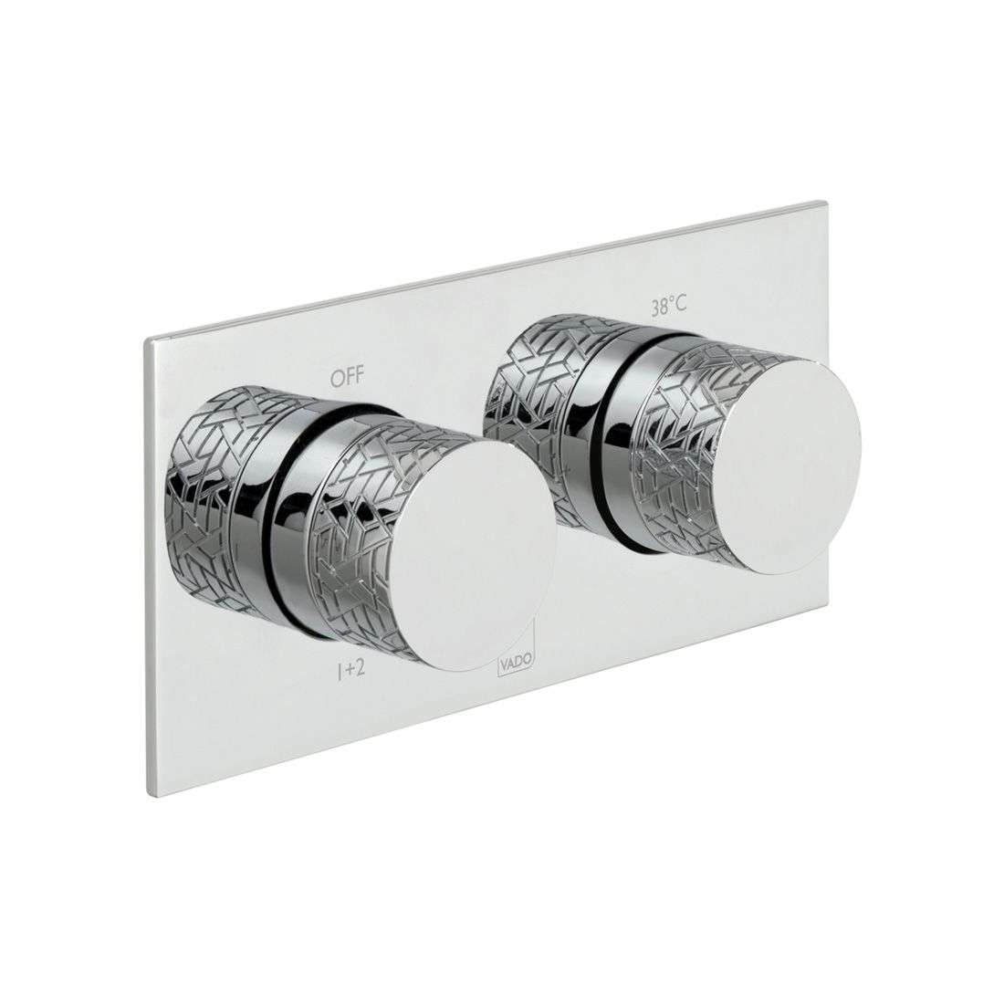 Vado Tablet Omika 2 Outlet Horizontal Concealed Thermostatic Valve, Chrome