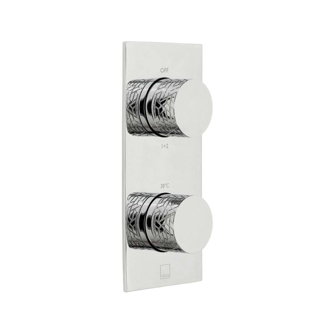 Vado Tablet Omika 2 Outlet Vertical Concealed Thermostatic Valve, Chrome