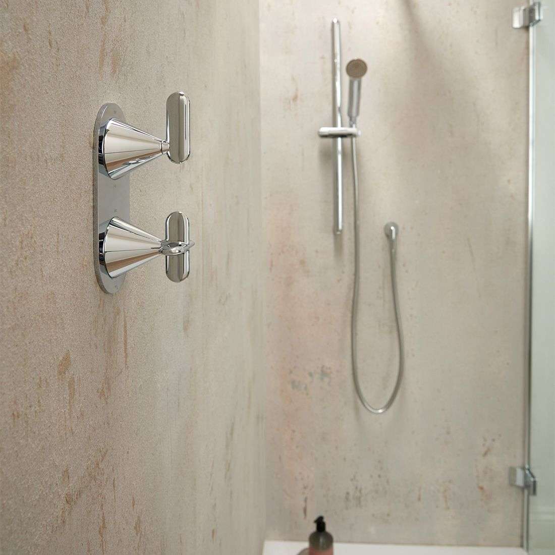 Vado Arrondi Tablet 1 Outlet 2 Handle Concealed Thermostatic Valve Vertical