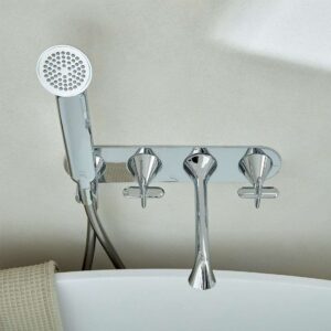 Vado Arrondi Wall Mounted Thermostatic Bath Shower Mixer Cross Handle