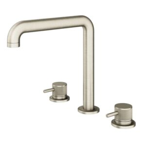 Abacus Iso Pro 3TH Deck Mounted Basin Mixer Tap - exc. Waste