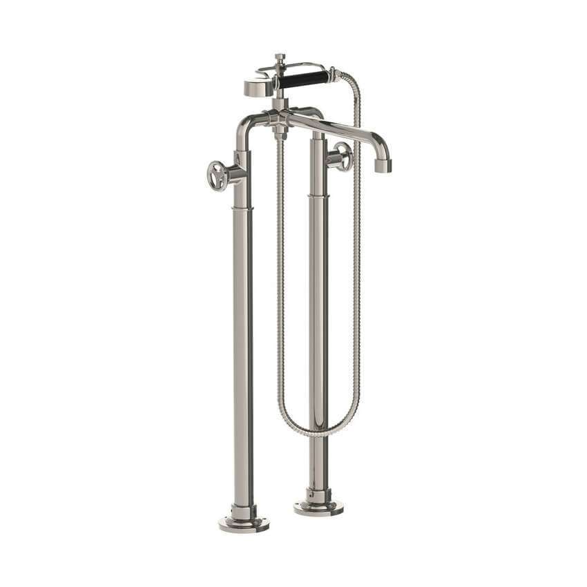 Lefroy Brooks Ten Ten Bath Shower Mixer With Handwheels On Standpipes - Silver Nickel