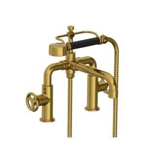 Lefroy Brooks Ten Ten Bath Shower Mixer With Handwheels - Polished Brass