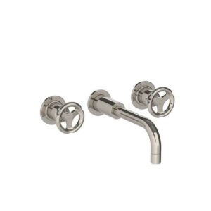 Lefroy Brooks Ten Ten Wall Mounted Basin Mixer With Handwheels - Silver Nickel