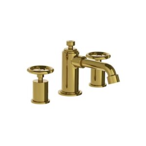 Lefroy Brooks Ten Ten Basin Mixer With Handwheels - Antique Gold
