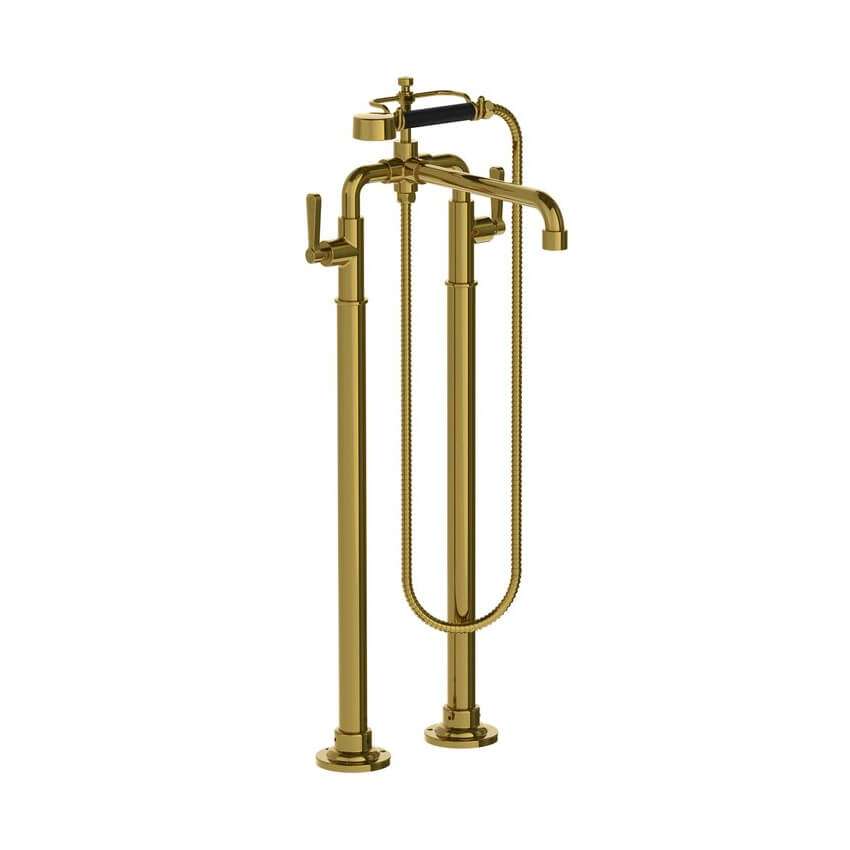 Lefroy Brooks Ten Ten Bath Shower Mixer With Levers On Standpipes - Polished Brass