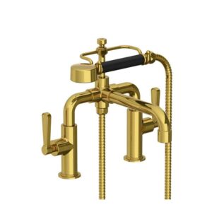 Lefroy Brooks Ten Ten Bath Shower Mixer With Levers - Antique Gold