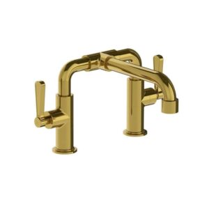Lefroy Brooks Ten Ten Bath Bridge Mixer With Levers - Antique Gold