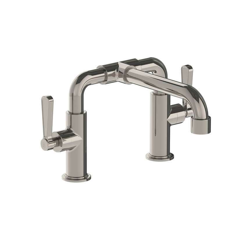 Lefroy Brooks Ten Ten Bath Bridge Mixer With Levers - Silver Nickel