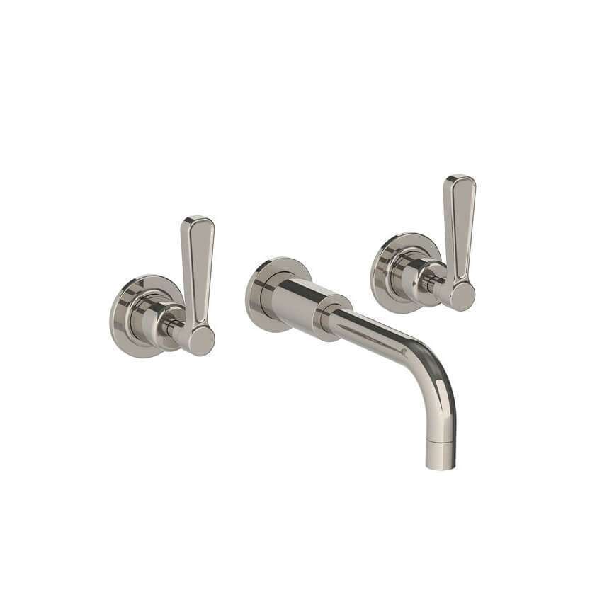 Lefroy Brooks Ten Ten Wall Mounted Basin Mixer With Levers - Silver Nickel