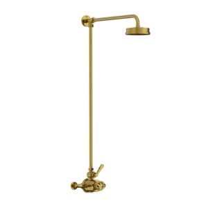 Lefroy Brooks Ten Ten Thermostatic Valve With Riser - Antique Gold