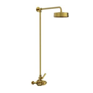 Lefroy Brooks Ten Ten Thermostatic Valve With Riser - Antique Gold