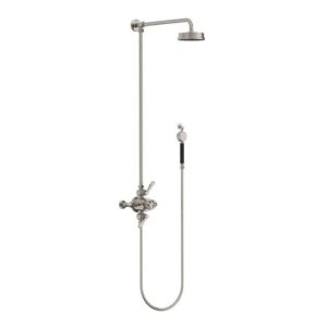 Lefroy Brooks Ten Ten Dual Thermostatic Valve With Riser - Silver Nickel