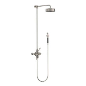 Lefroy Brooks Ten Ten Dual Thermostatic Valve With Riser - Silver Nickel