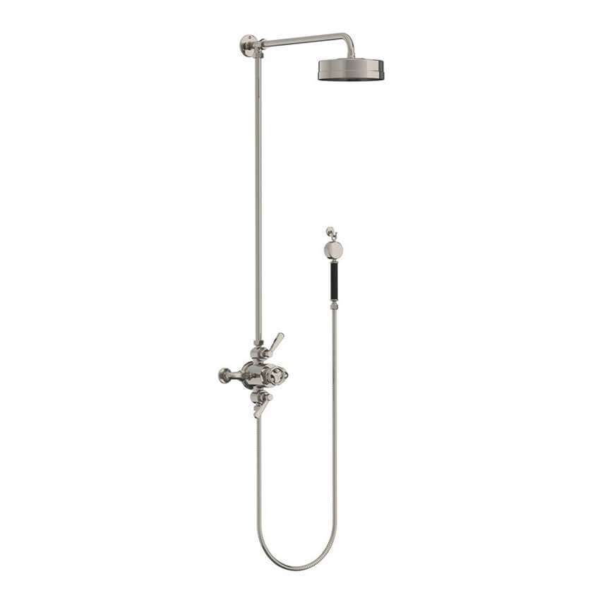 Lefroy Brooks Ten Ten Dual Thermostatic Valve With Riser - Silver Nickel
