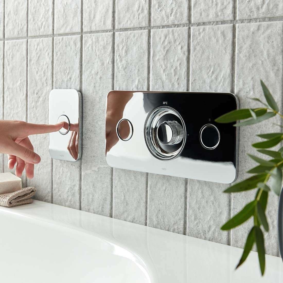Vado Zone 2 Outlet Horizontal Concealed Thermostatic Valve, Chrome - Image 2