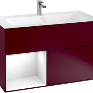 Villeroy & Boch Finion Vanity unit with lighting, 2 drawers, 996 x 591 x 498 mm, Peony Matt Lacquer