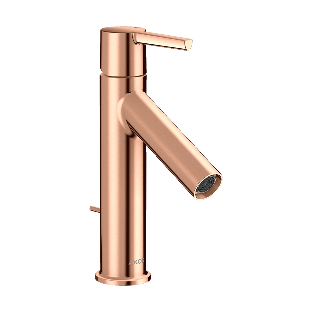 AXOR Starck Single lever basin mixer 100 with lever handle and pop-up waste - Polished Red Gold